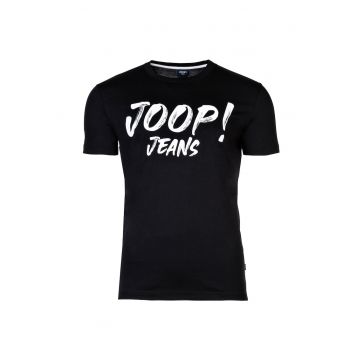 Tricou din bumbac cu imprimeu logo - Negru