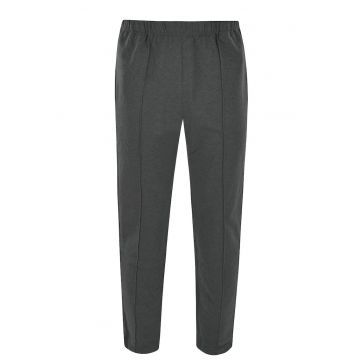 Pantaloni de trening din amestec de bumbac cu talie medie - Gri antracit