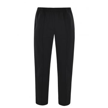 Pantaloni de trening din amestec de bumbac cu talie medie - Negru