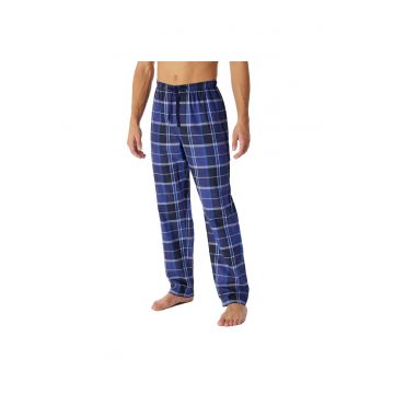Pantaloni de pijama cu model in carouri si snur