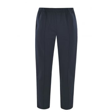 Pantaloni de trening din amestec de bumbac cu talie medie - Albastru
