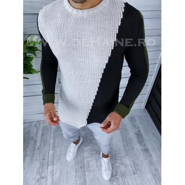 Pulover barbati gros slim fit bej ZR T3619 98-4