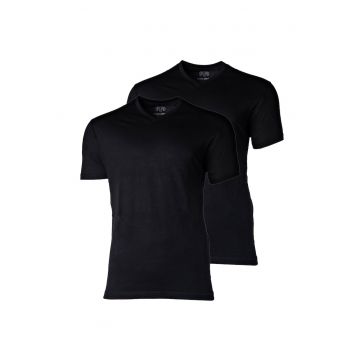 Set de tricouri de casa din bumbac American - 2 piese - Negru