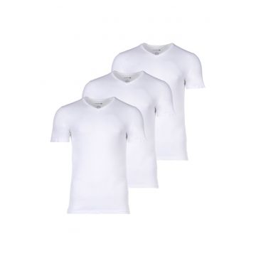 Set de tricouri slim fit cu decolteu in V - 3 piese