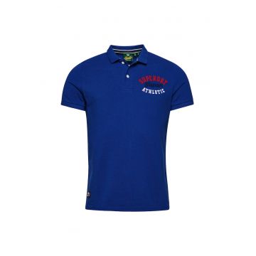 Tricou polo cu broderie logo pe piept Superstate