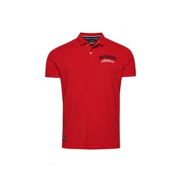 Tricou polo cu broderie logo pe piept Superstate