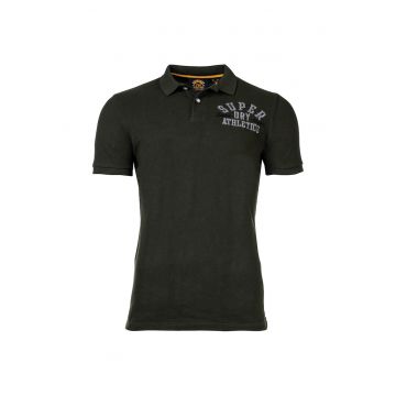 Tricou polo cu broderie logo pe piept Superstate