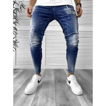 Blugi barbati conici albastri 5786