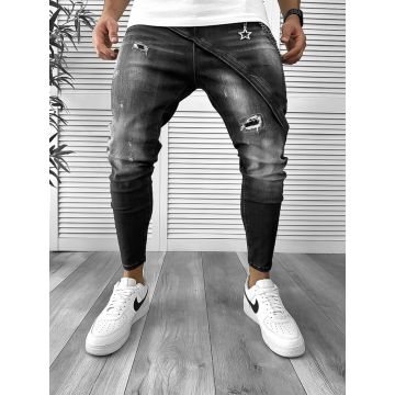 Blugi barbati conici negri 5803