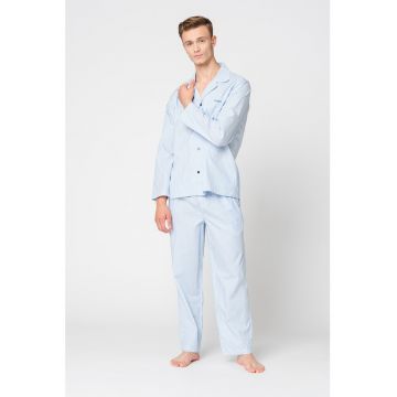 Pijama lunga de bumbac cu dungi