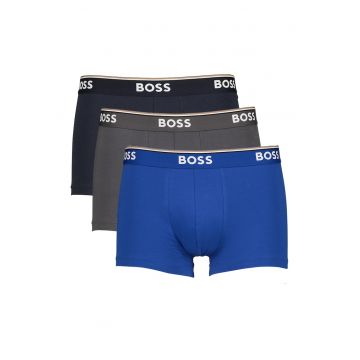 Set de boxeri cu banda logo in talie - 3 perechi - Albastru inchis/Bleumarin