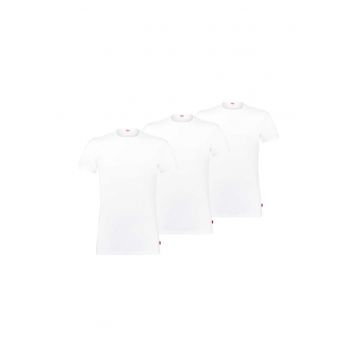 Set de tricouri cu decolteu la baza gatului - 3 piese - Alb