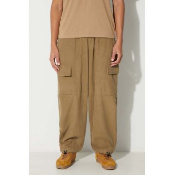 Universal Works pantaloni LOOSE CARGO PANT bărbați, culoarea bej, cu fit cargo, 29148