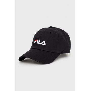 Fila caciula din bumbac culoarea negru, cu imprimeu Fila caciula din bumbac culoarea negru, cu imprimeu