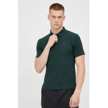 Helly Hansen tricou polo barbati, culoarea verde, cu imprimeu