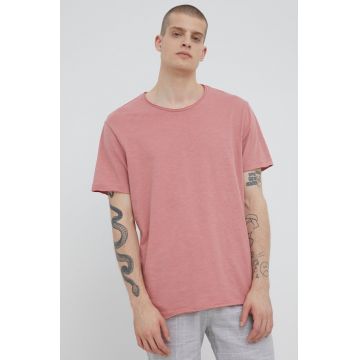 Medicine tricou din bumbac culoarea roz, neted