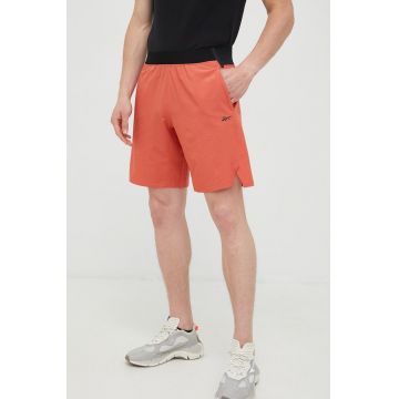 Reebok pantaloni scurți de antrenament Epic barbati, culoarea portocaliu