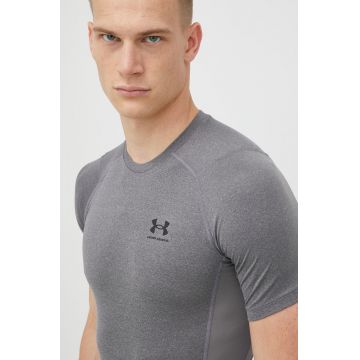 Under Armour tricou de antrenament 1361518 culoarea gri, neted