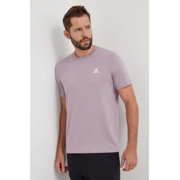 adidas tricou din bumbac bărbați, culoarea roz, uni IS1316