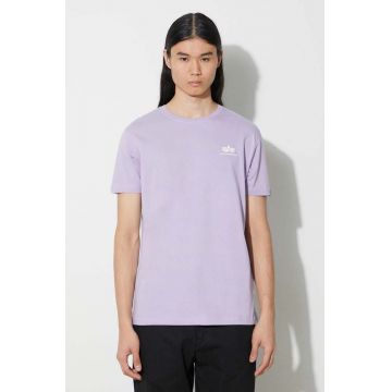 Alpha Industries tricou din bumbac culoarea violet, cu imprimeu