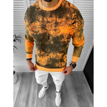 Bluza barbati oversize imprimeu orange K361 K7-4