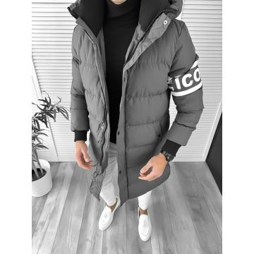 Geaca barbati groasa gri inchis de iarna 9020 T11-4