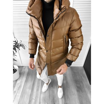 Geaca barbati groasa maro de iarna 8080 T11-2