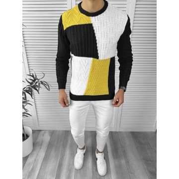Pulover barbati gros negru  slim fit ZR T3611 i7-8 Y13