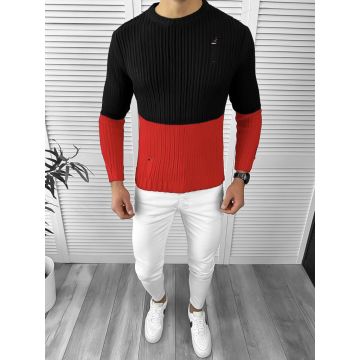 Pulover barbati gros slim fit rosu T3577   i12-4.2