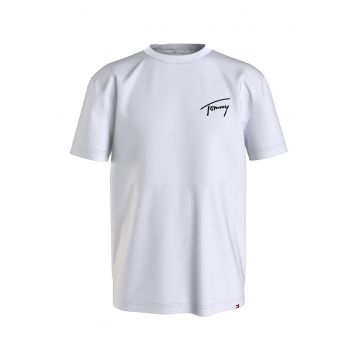 Tricou de bumbac Signature - Alb