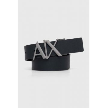 Armani Exchange curea de piele cu doua fete barbati, culoarea negru, 951017 CC505