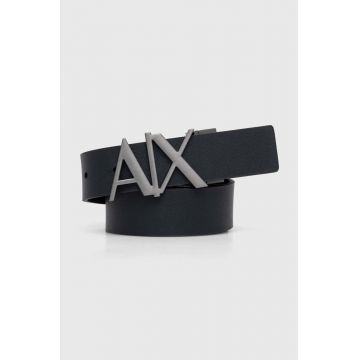 Armani Exchange curea de piele barbati, culoarea negru