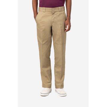 Dickies pantaloni Strght Dble Knee Rec bărbați, culoarea bej, drept DK0A4XZEKHK-beige