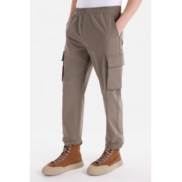 Pantaloni cargo cu talie elastica