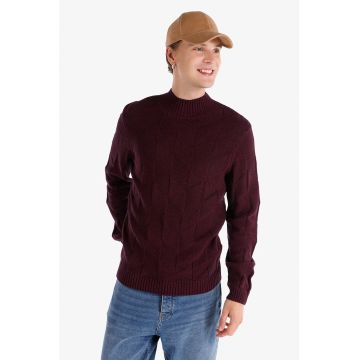 Pulover din bumbac cu model uni