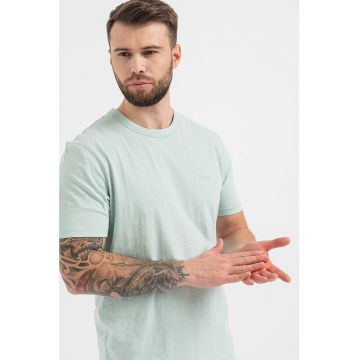 Tricou slim fit din bumbac Tegood - Verde pal