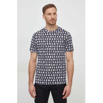 Armani Exchange tricou din bumbac barbati, culoarea negru, modelator