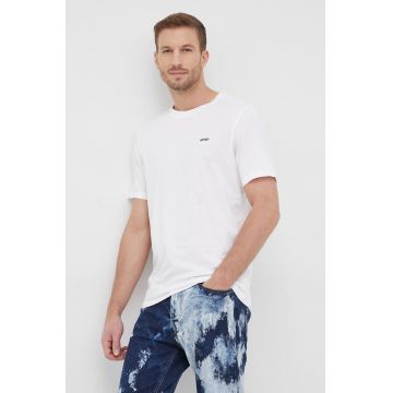 HUGO tricou din bumbac barbati, culoarea alb, neted, 50466158