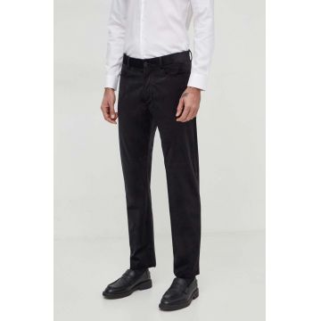 Sisley pantaloni barbati, culoarea negru, drept