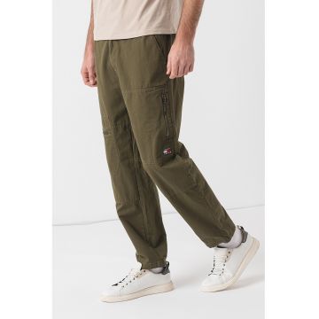 Pantaloni relaxed fit cu talie elastica