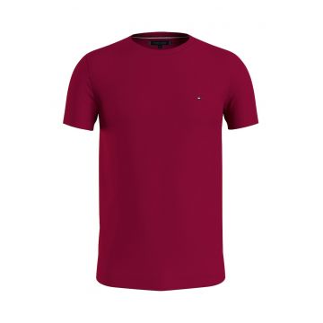 Tricou slim fit cu decolteu la baza gatului