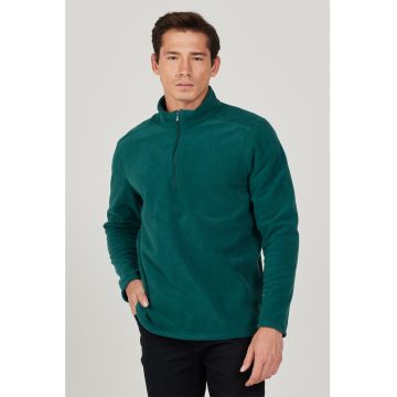 Bluza din fleece cu fenta cu fermoar