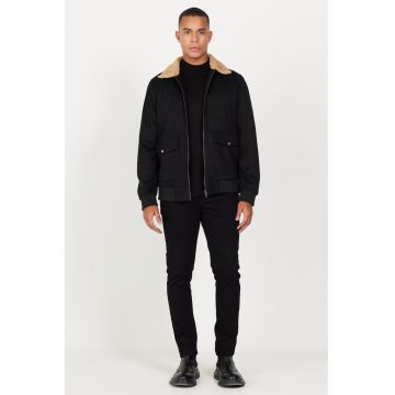 Geaca cu buzunare cu clapa - Negru