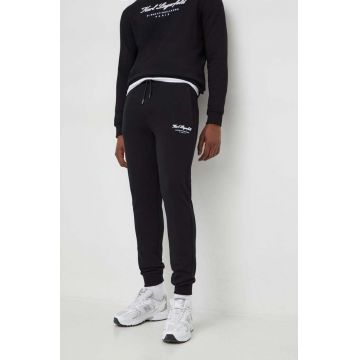 Karl Lagerfeld pantaloni de trening culoarea negru, cu imprimeu 541900.705406