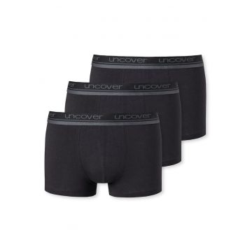 Set de boxeri cu banda logo in talie - 3 perechi - Negru