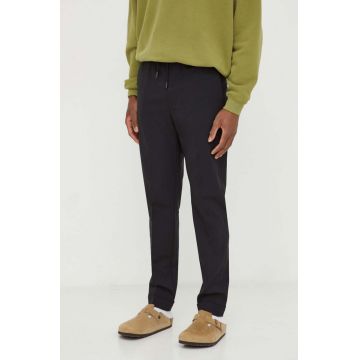 The Kooples pantaloni de lana culoarea negru, mulata