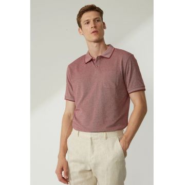 Tricou polo din material pique cu buzunar pe piept