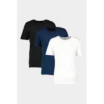 Jack&Jones - Set de tricouri din bumbac organic cu decolteu la baz gatului - 3 piese