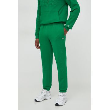 Lacoste pantaloni de trening culoarea verde, cu imprimeu