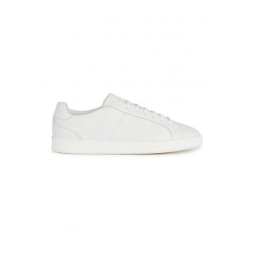 Pantofi sport din piele cu model uni - Alb murdar